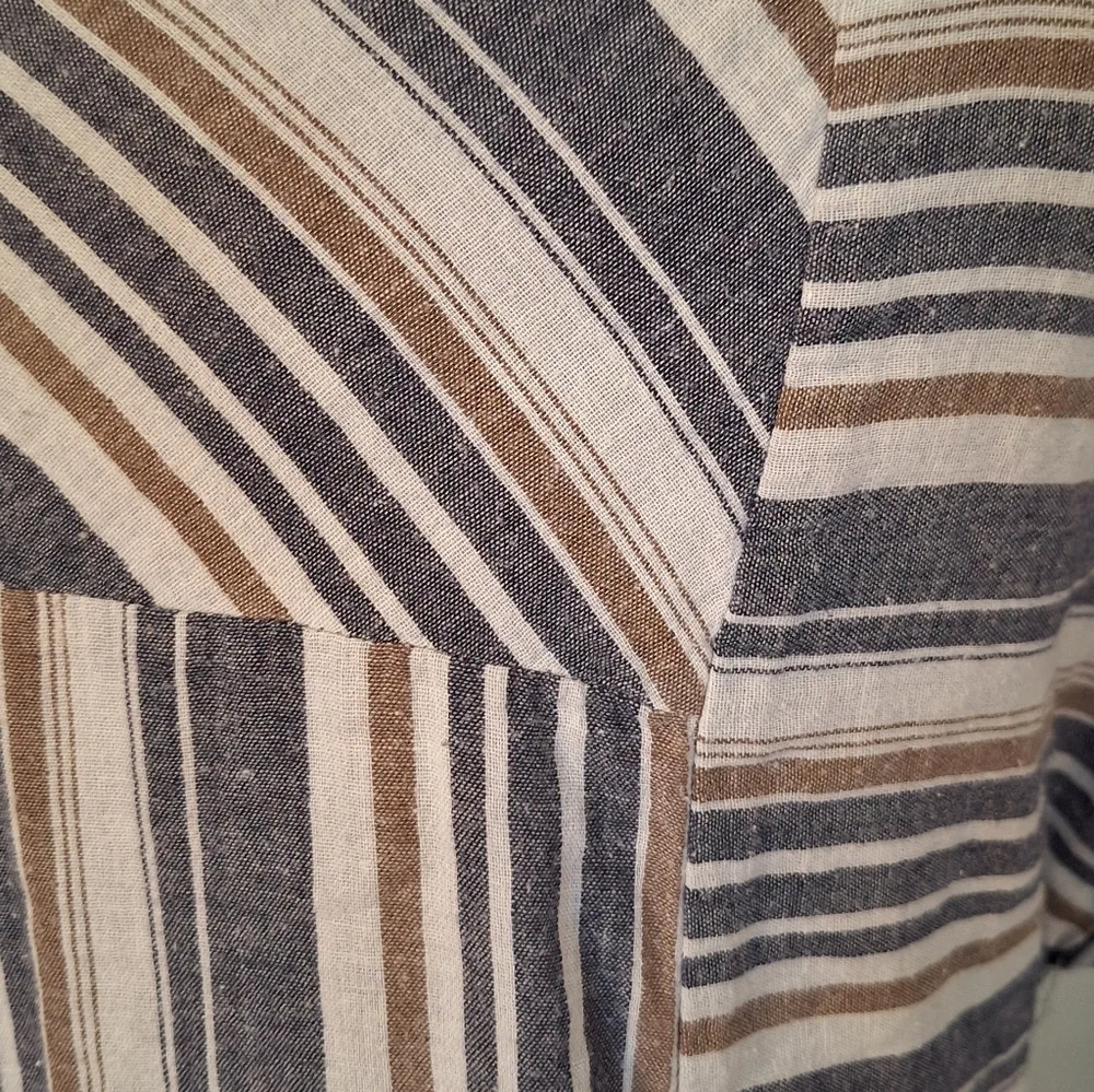 Wonderland By Orange Striped Cotton Blouse Top Small *S - Picture 4 of 6